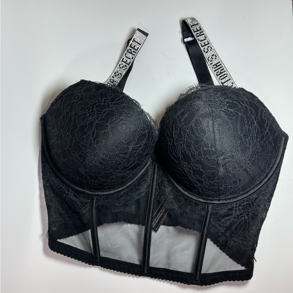 Victoria's Secret Women’s Very Sexy VS Bra - Top with Rhinestone Straps 34DD